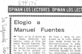 Elogio a Manuel Fuentes.