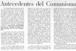 Antecedentes del comunismo.