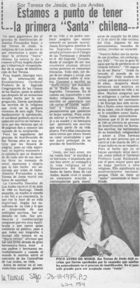 Estamos a punto de tener la primera "Santa" chilena.