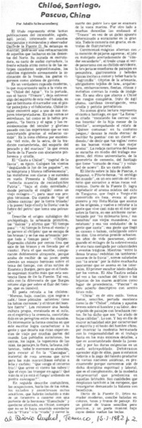 Chiloé, Santiago, Pascua, China