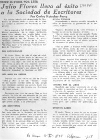 Julio Flores lleva al éxito a la sociedad de escritores