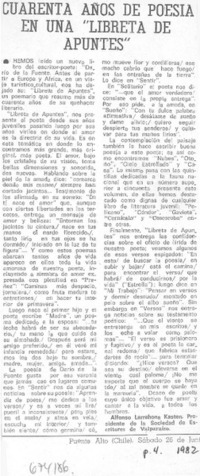 Cuarenta años de poesía en una "Libreta de apuntes"