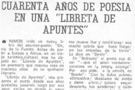 Cuarenta años de poesía en una "Libreta de apuntes"