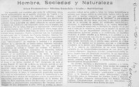Hombre, sociedad y naturaleza