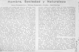Hombre, sociedad y naturaleza