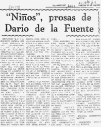 "Niños", prosas de Dario de la Fuente