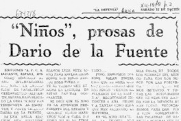 "Niños", prosas de Dario de la Fuente