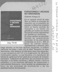 Exenciones y hechos no gravados.