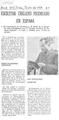 Escritor chileno premiado en España.