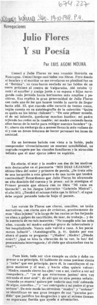 Julio Flores y su poesía