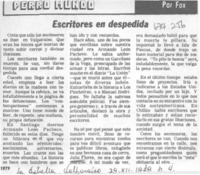 Escritores en despedida