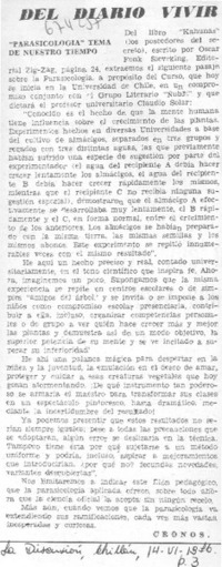 "Parasicología" tema de nuestro tiempo