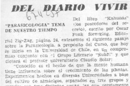 "Parasicología" tema de nuestro tiempo