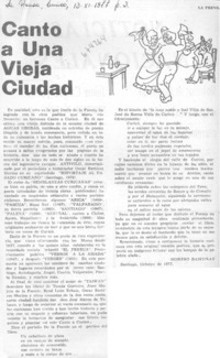 Canto a una vieja ciudad