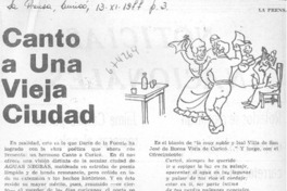 Canto a una vieja ciudad