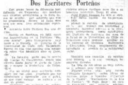 Dos escritores porteños.