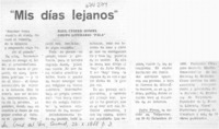 "Mis días lejanos"