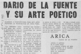 Darío de la Fuente y su arte poético.