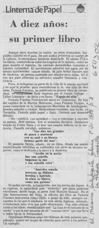 A diez años, su primer libro.