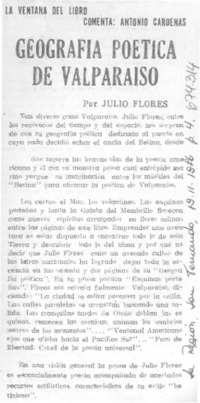 Geografía poética de Valparaíso