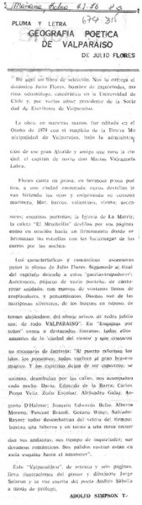 Geografía poética de Valparaíso