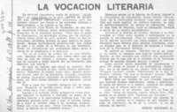 La vocación literaria