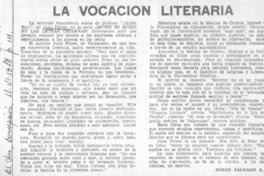 La vocación literaria