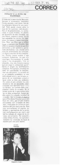 Foxley y la suma de egoismos