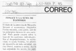 Foxley y la suma de egoismos