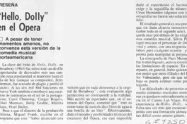 "Hello Dolly" en la ópera