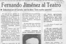 Fernando Jiménez al teatro.