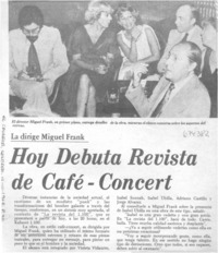 Hoy debuta revista de café-concert.