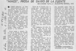 "Niños", prosa de Darío de la Fuente