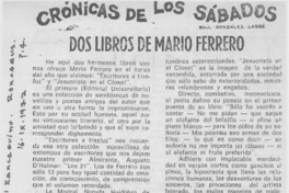 Dos libros de Mario Ferrero