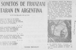 60 sonetos de Franzani editaran en Argentina.