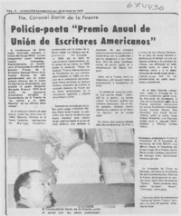 Policía-poeta "Premio anual de unión de escritores americanos".