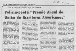Policía-poeta "Premio anual de unión de escritores americanos".