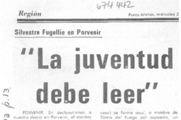 "La Juventud debe leer" : [entrevista]