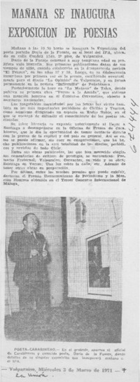 Mañana se inaugura exposición de poesías.
