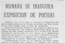 Mañana se inaugura exposición de poesías.