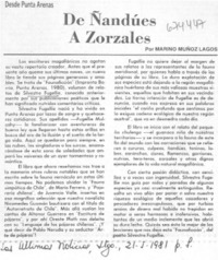 De ñandúes a zorzales