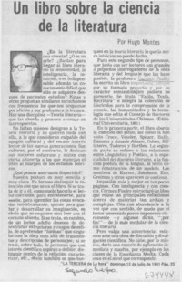 Un libro sobre la ciencia de la literatura