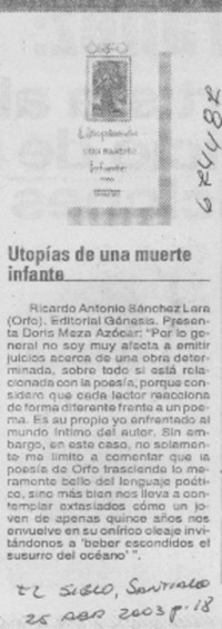 Utopías de una muerte infante.