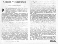 Opción y esperanza
