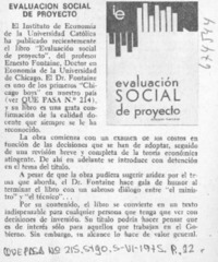 Evaluación social de proyecto