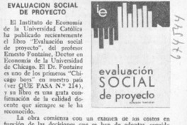 Evaluación social de proyecto