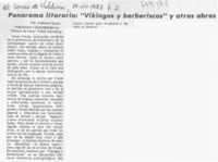 Panorama literario, "vikingos y berberiscos" y otras obras