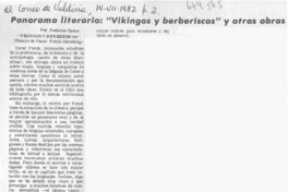Panorama literario, "vikingos y berberiscos" y otras obras