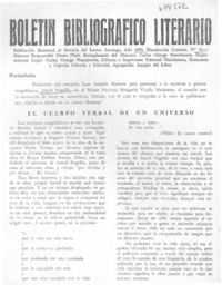 El Cuerpo verbal de un universo.