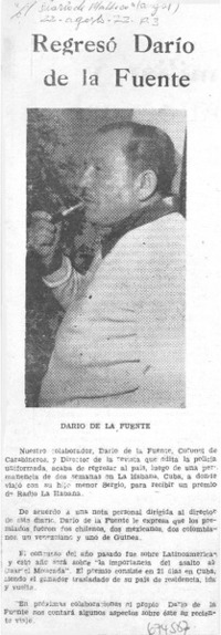 Regresó Darío de la Fuente.